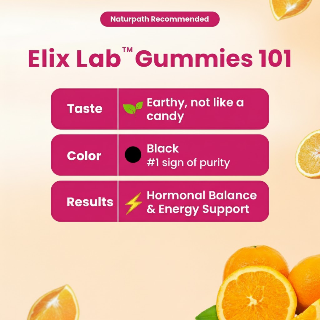 ElixLab Women’s Hormone Balance Gummies – Shilajit, Saffron & Shatavari, Orange Flavor, 60 Gummies – ElixLab