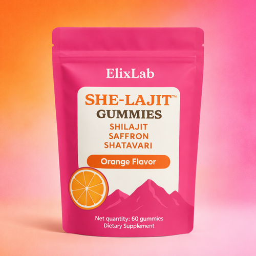 ElixLab Women’s Hormone Balance Gummies – Shilajit, Saffron & Shatavari, Orange Flavor, 60 Gummies – ElixLab