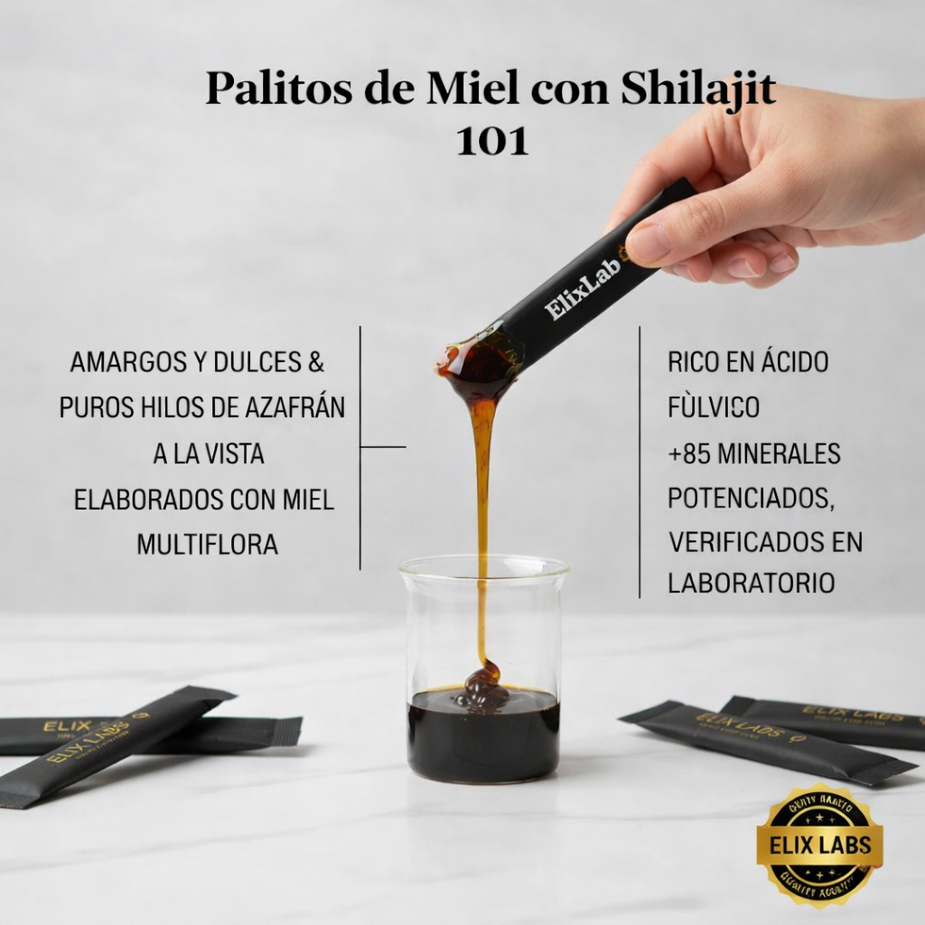 Barritas de miel dorada Shilajit del Himalaya puro