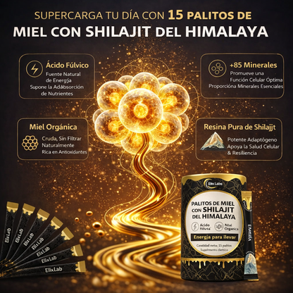 Barritas de miel dorada Shilajit del Himalaya puro