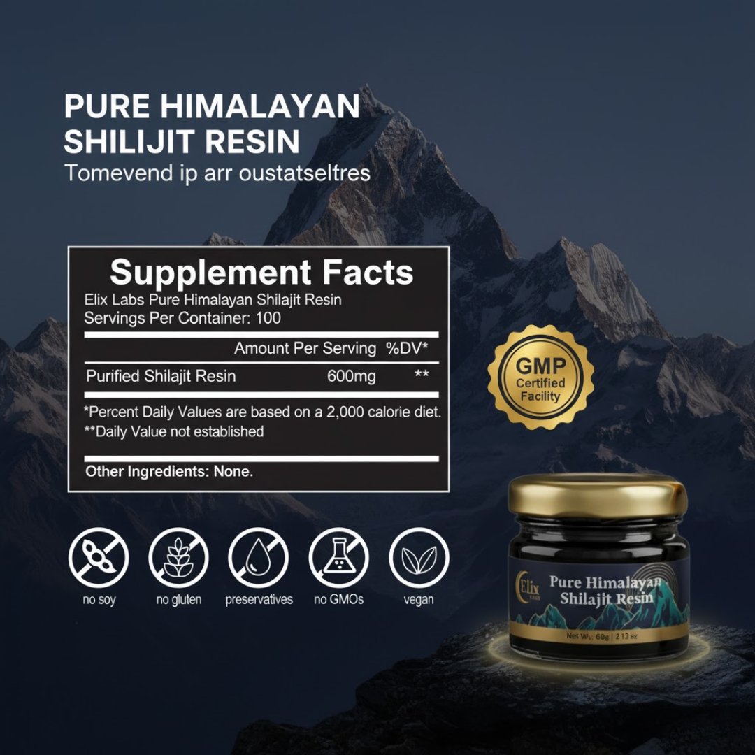 ElixLabs Pure Himalayan Shilajit Resin