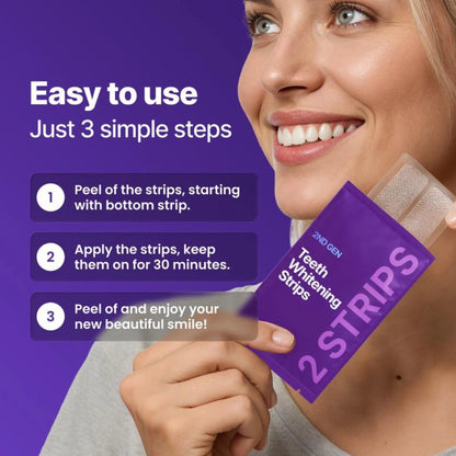 Advanced Purple Teeth Whitening Strips – Non-Sensitive Formula